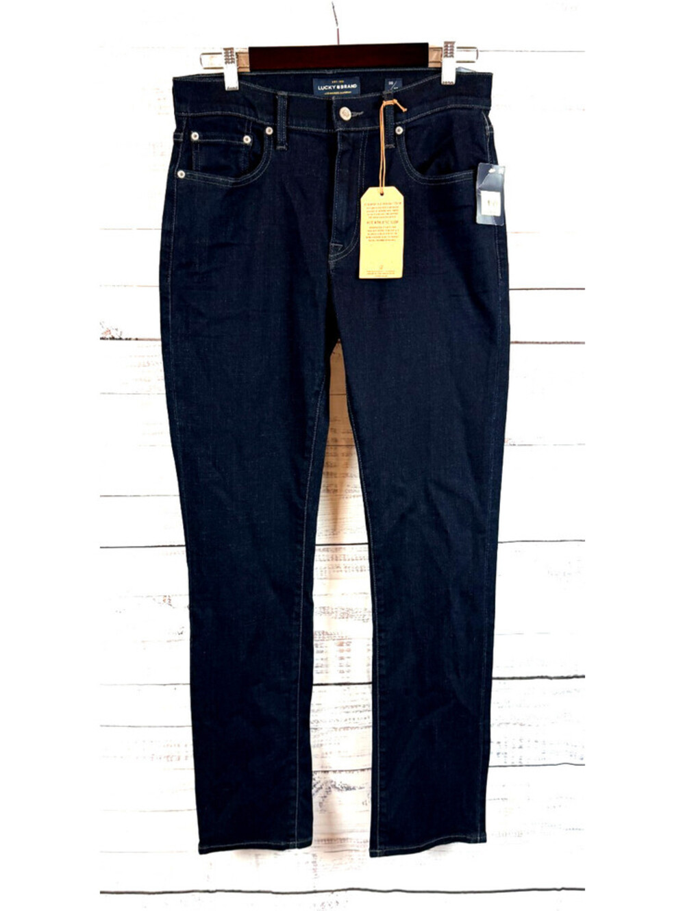 LUCKY BRAND dark blue stretch denim 410 Athletic slim (straight) jeans 30/32 NWT